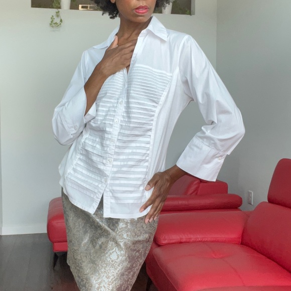 JONES NEW YORK COLLECTION•SIZE 10•GOLD & SILVER•MINI SKIRT - Picture 3 of 6